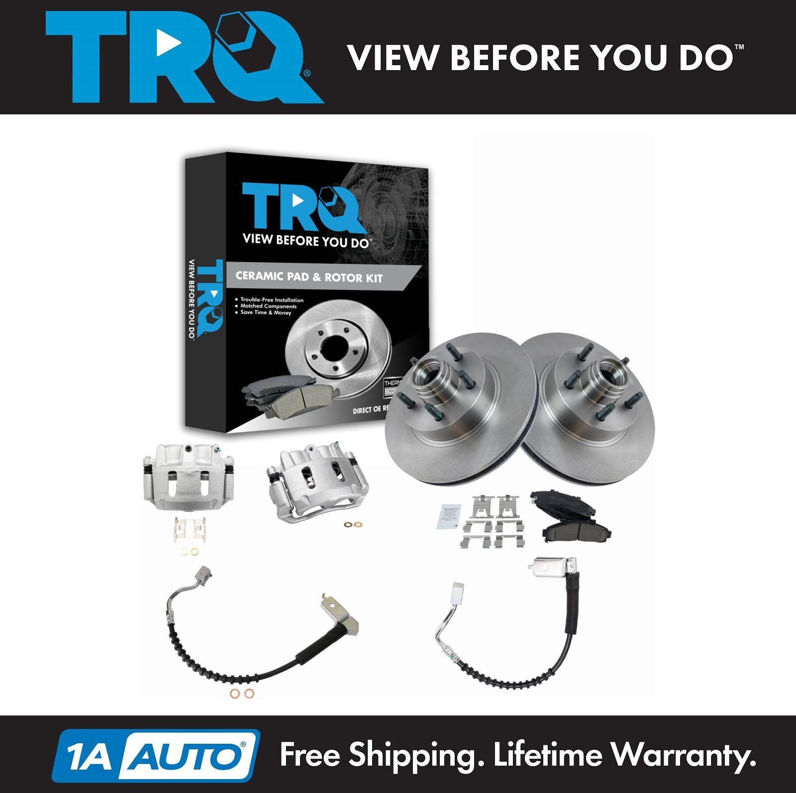 TRQ Front Brake Pad & Rotor Kit For 98-01 Ford Ranger Mazda B2500 B3000 B4000