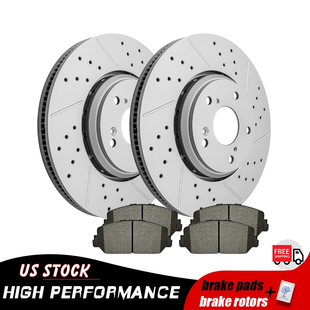 312mm Front Drilled Disc Rotors Brake Pads for Acura ILX Honda Accord Civic Si