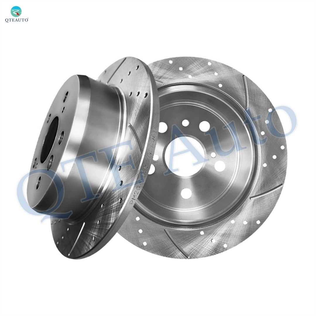 Rear 269mm Drilled Slotted Brake Disc Rotors For 2005-2007 Toyota Avalon
