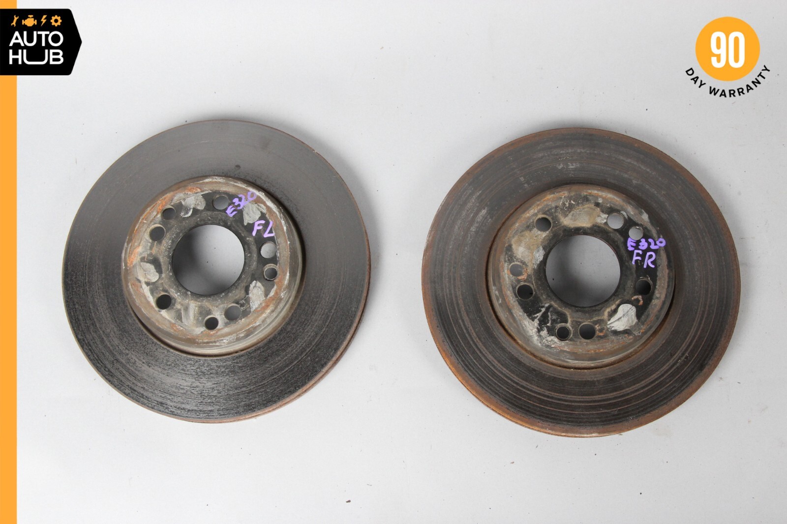 90-95 Mercedes W124 E320 300CE Front Brake Rotors Disc Left and Right Set OEM