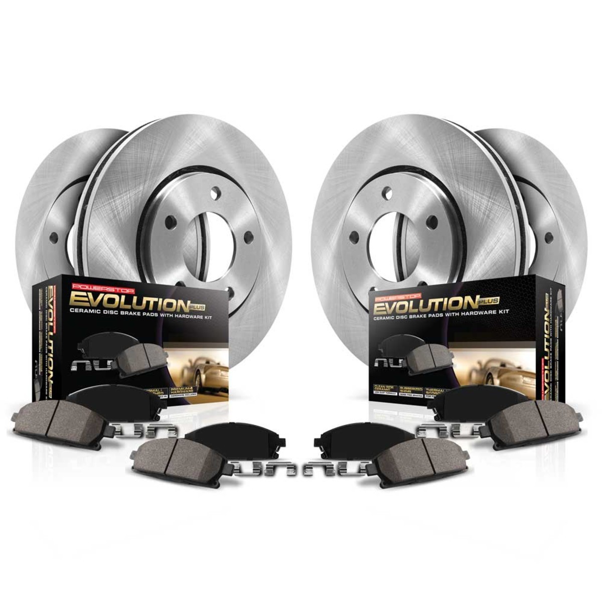 Powerstop 282.7mm Front 291.9mm Rear Brake Discs Pads Kit for 18-25 Nissan Leaf