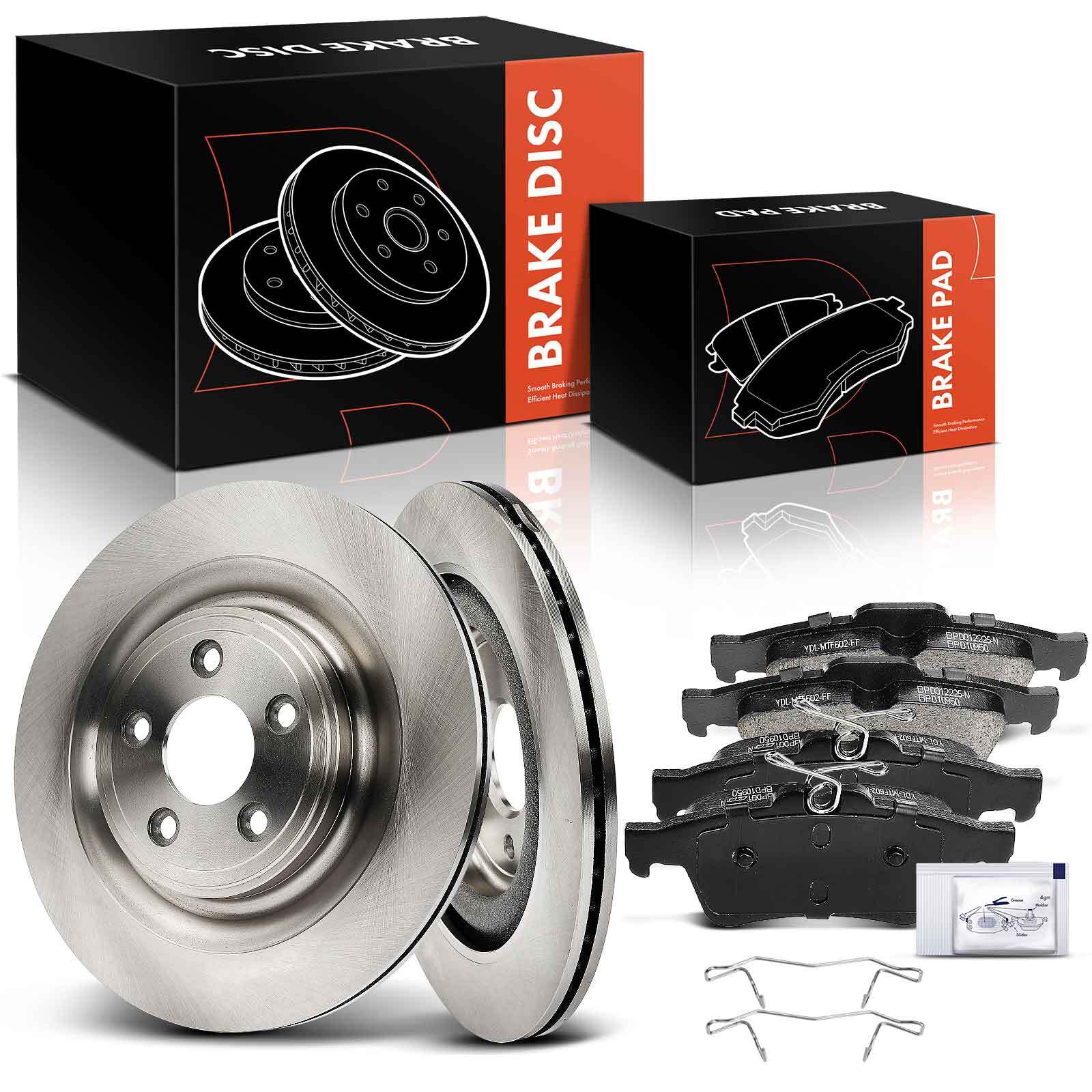 Rear Disc Brake Rotors & Ceramic Brake Pads for Jaguar S-Type XF XJ XJ8 XJR XK