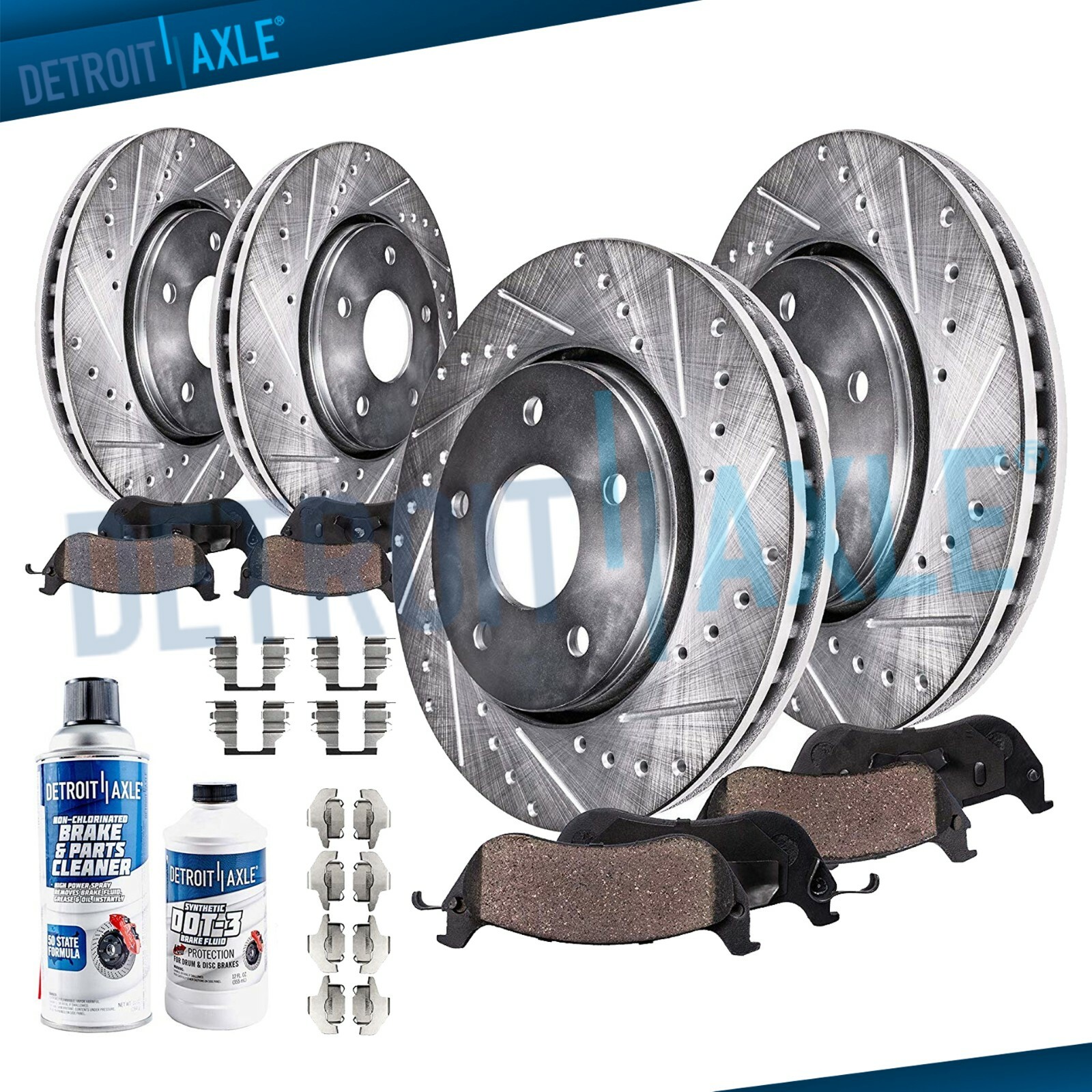 294mm Front & 258mm Rear Drilled Rotors Pads for Thunderbird Cougar Mark VIII