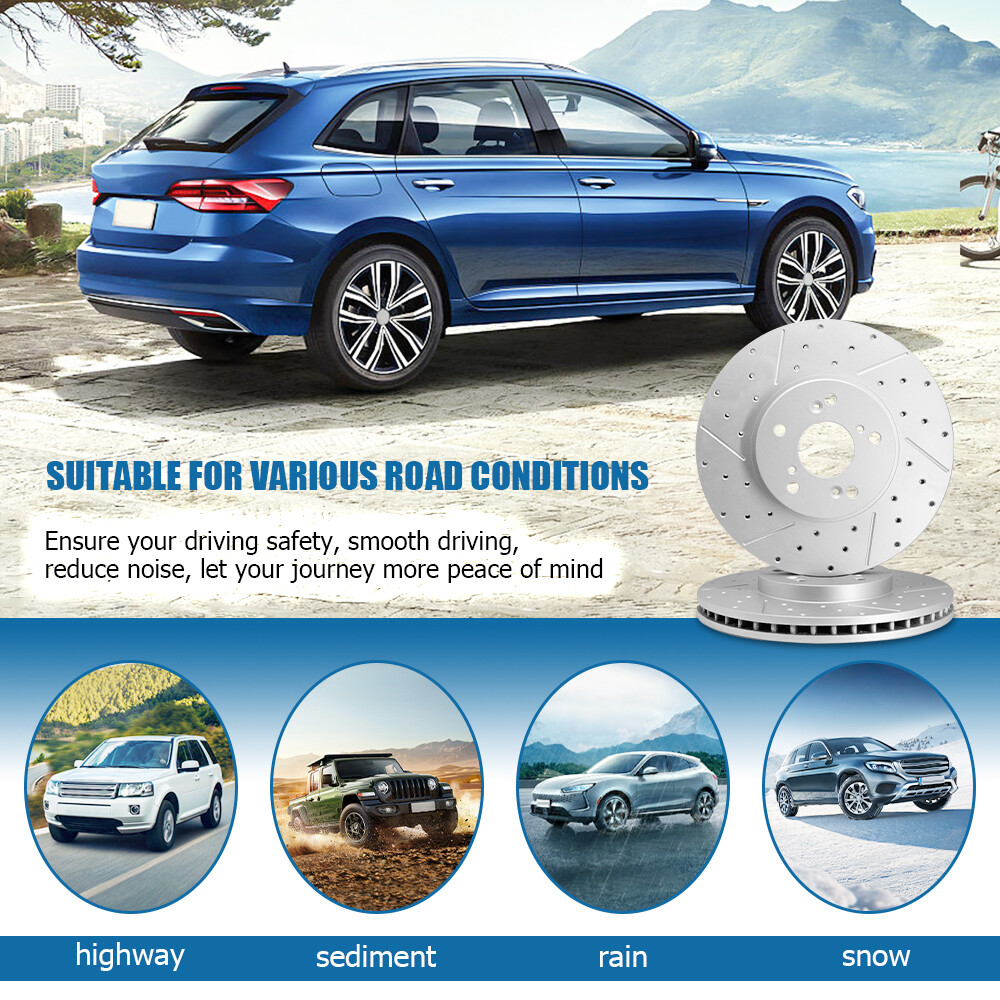 Front & Rear Rotors + Ceramic Pads for 2011 – 2018 Dodge Durango Grand Cherokee