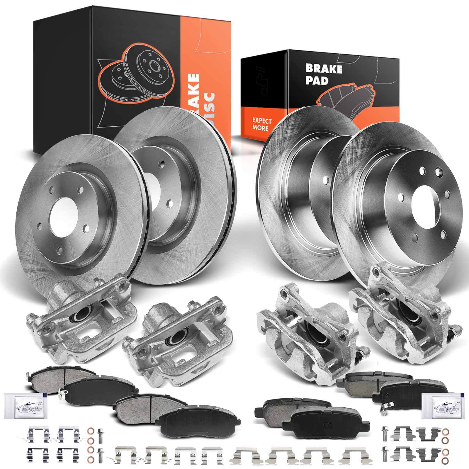 Disc Rotors & Brake Pad Brake Caliper for Nissan Altima 2007-2010 Front & Rear