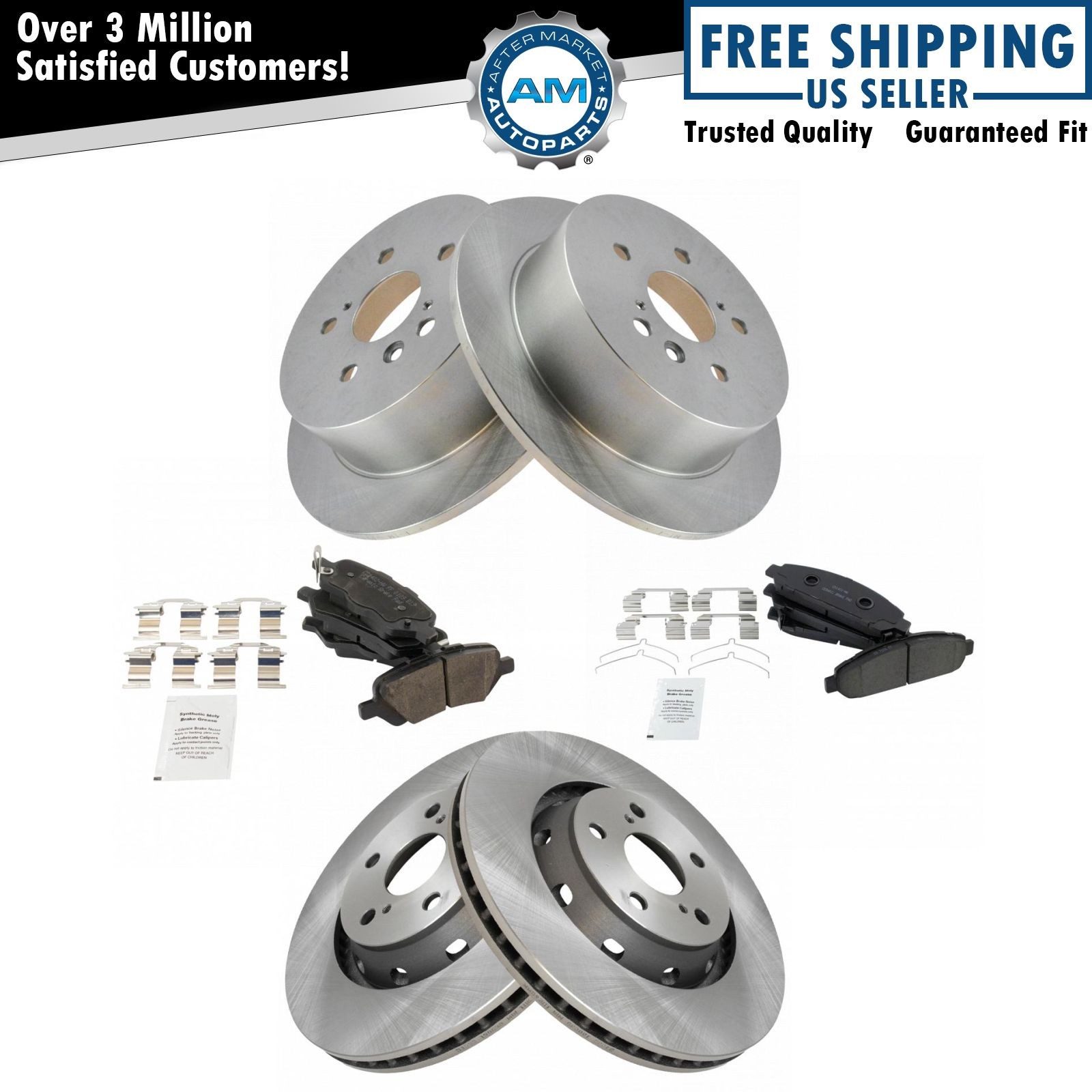 Front & Rear Ceramic Brake Pad & Rotor Front & Rear Kit for Toyota Venza