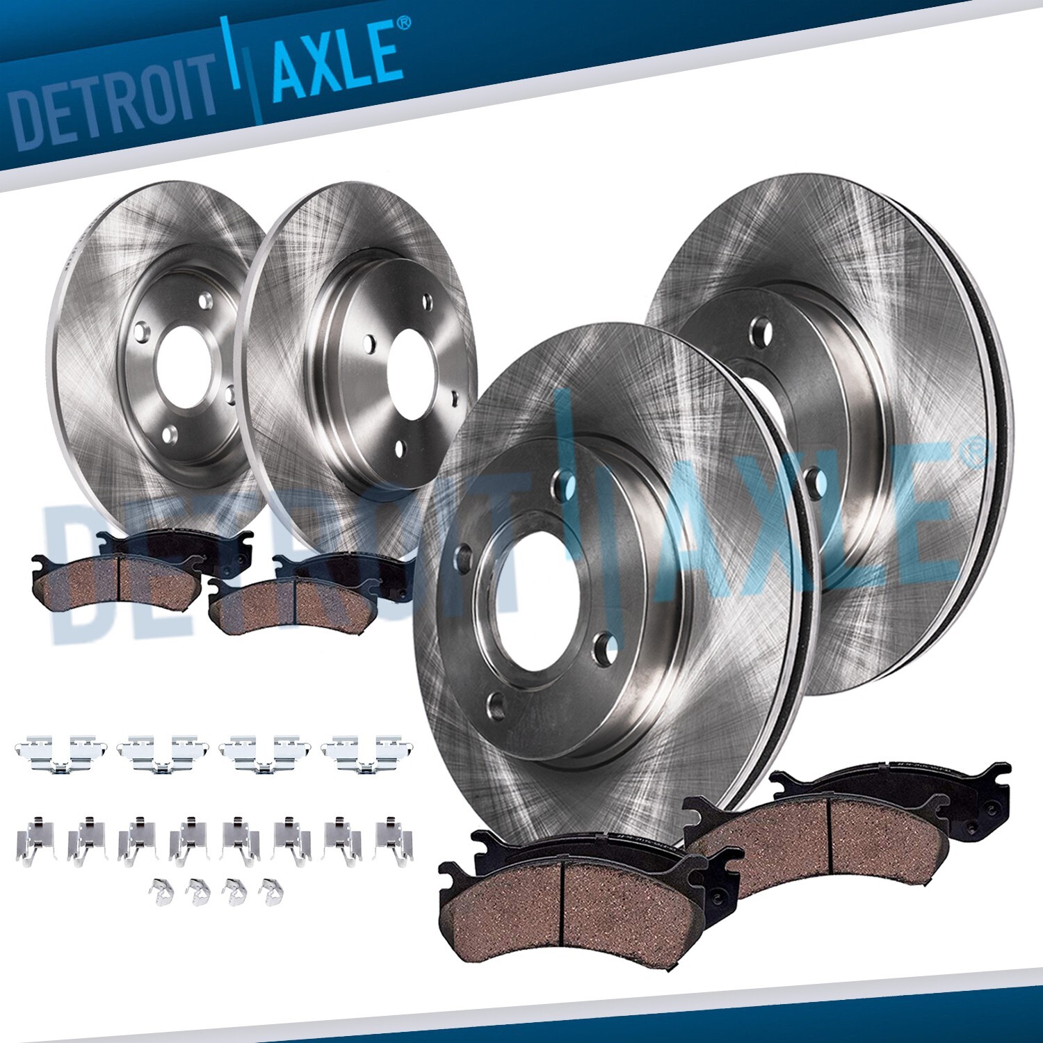 8pc Front Rear Brake Rotors and Ceramic Brake Pads for 2012 – 2018 Toyota Yaris