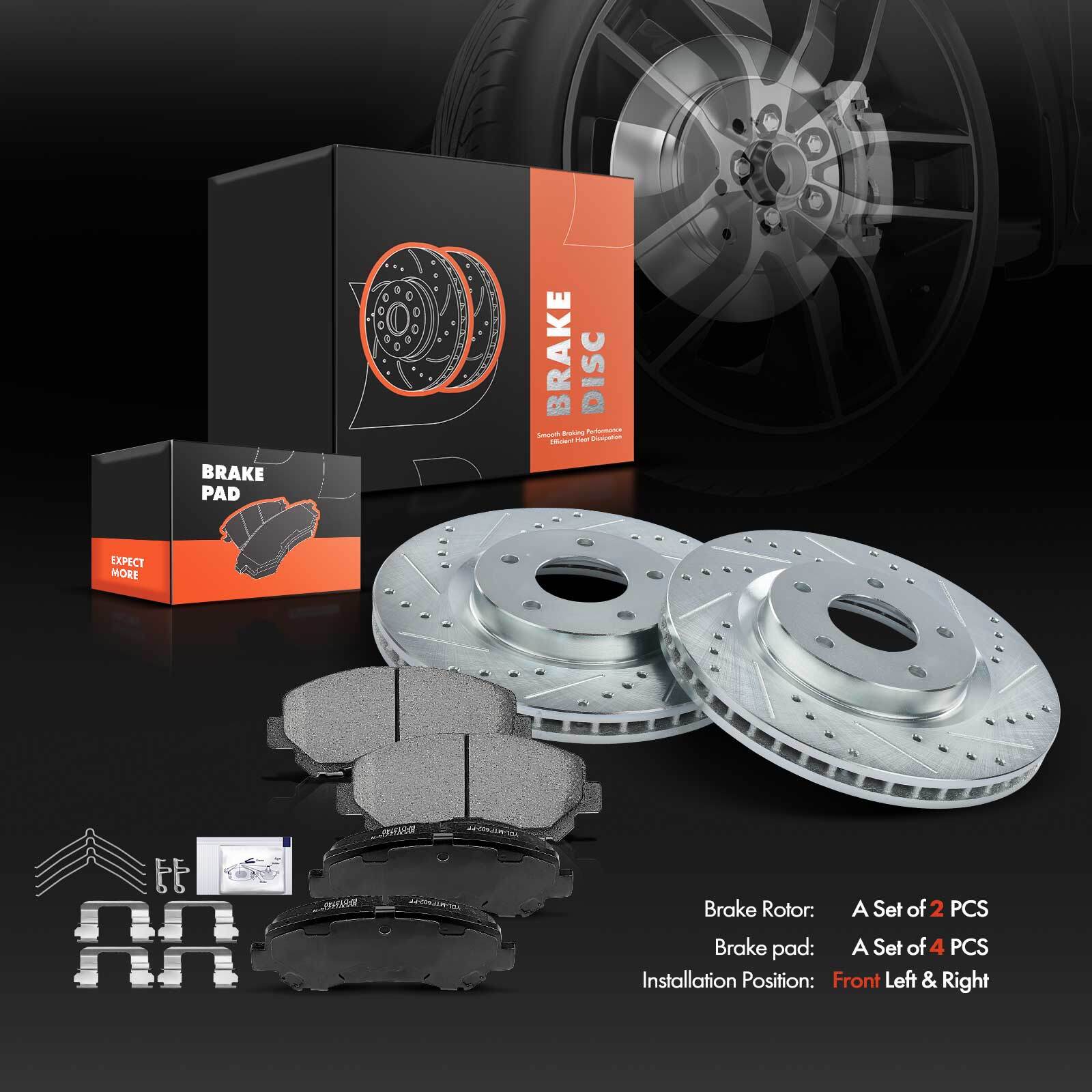 6x Front Disc Brake Rotors & Ceramic Brake Pads for Nissan Rogue 2008-2013 2.5L