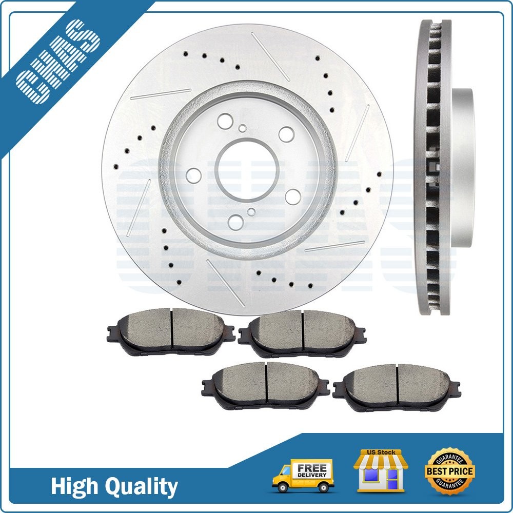 Front Brake Ceramic Pads And Rotors For 04-10 Toyota Sienna 2002-03 Lexus ES300