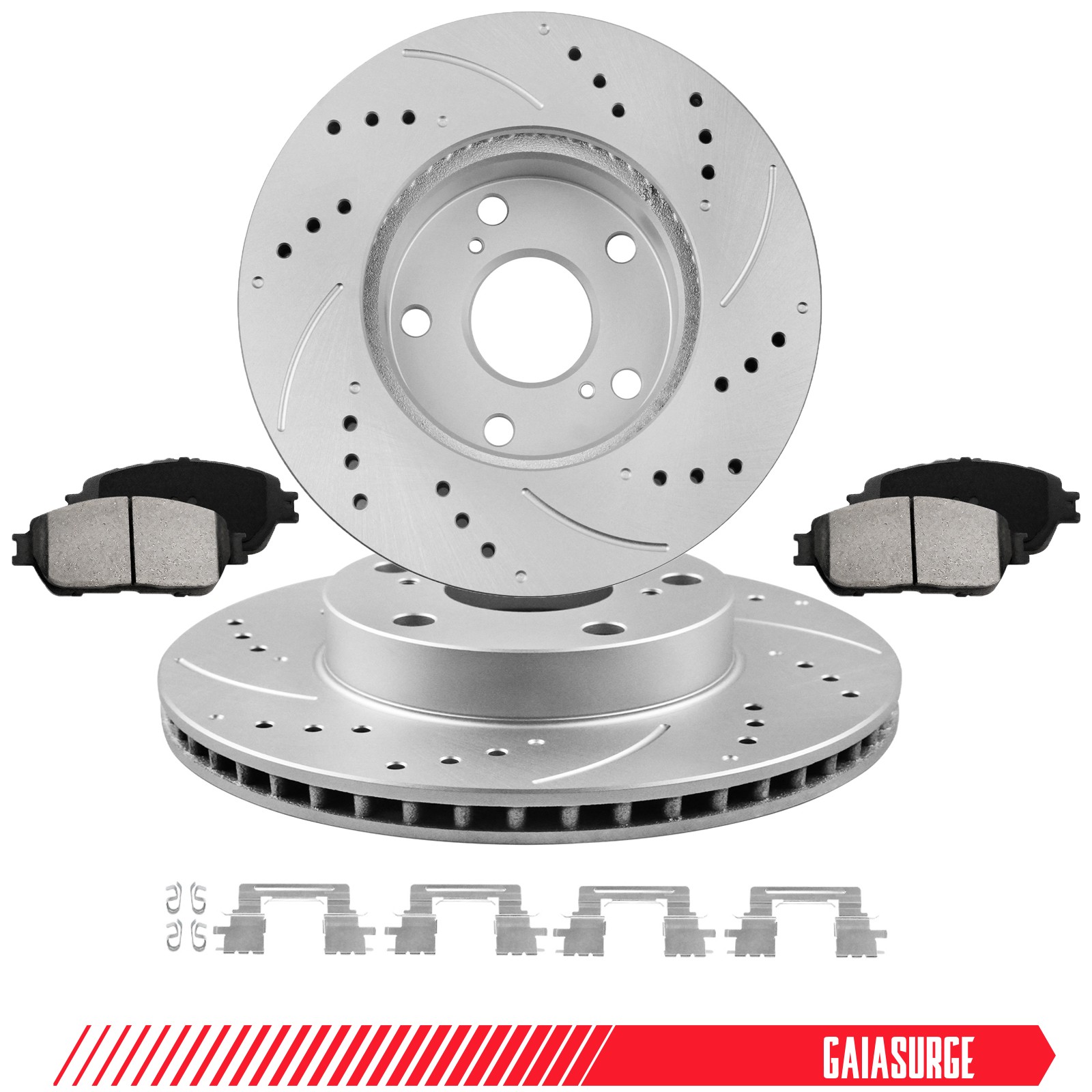 Front Drilled Slotted Brake Rotors Ceramic Brake Pad For Toyota Tacoma 2005-2015