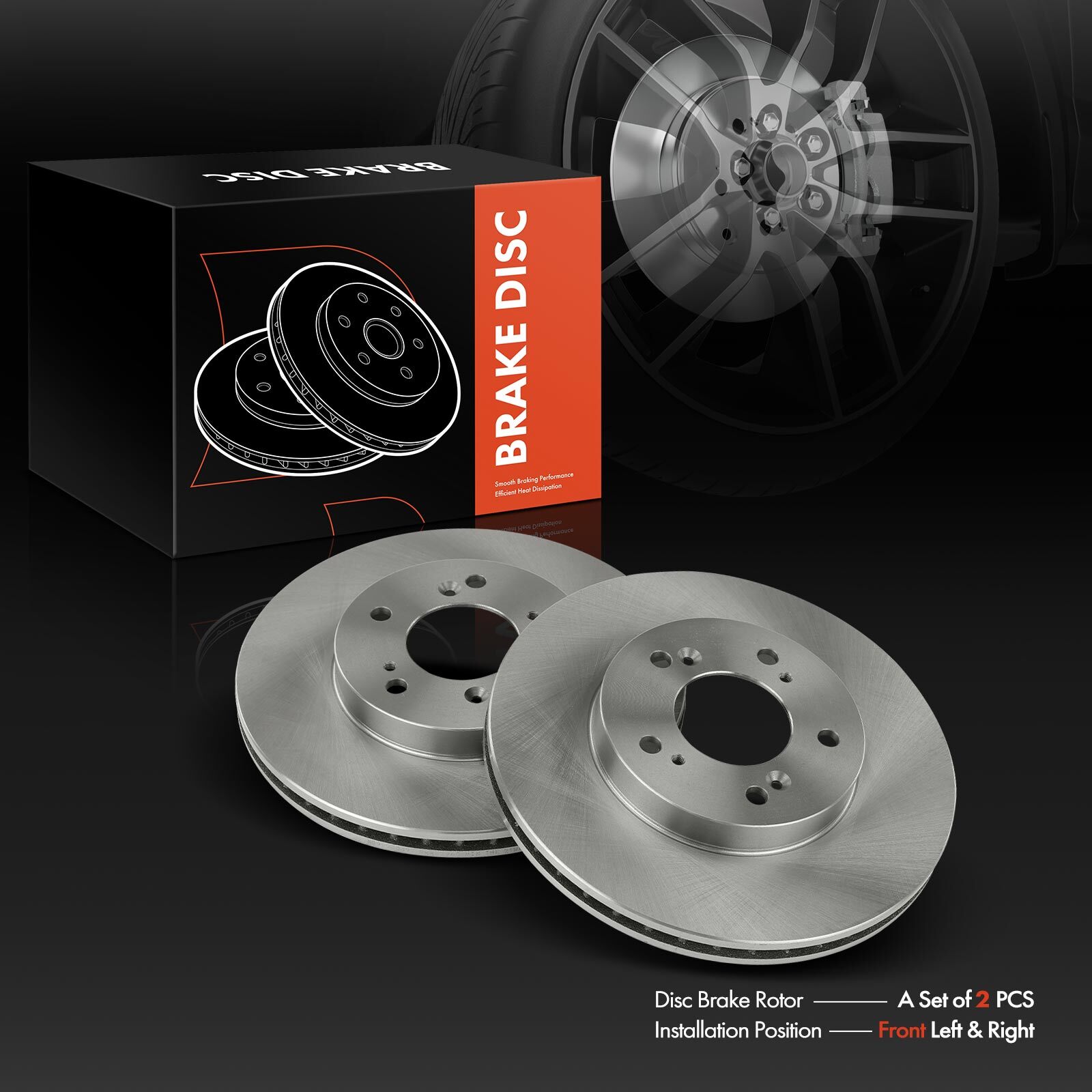 2Pcs Front Disc Brake Rotors for Honda CR-V Odyssey Acura TL RL Isuzu 281.6mm