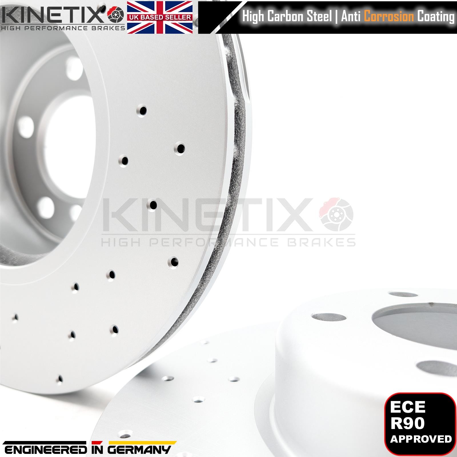 FOR BMW 440i F32 F33 F36 M SPORT DRILLED FRONT BRAKE DISCS PADS SENSOR 340mm
