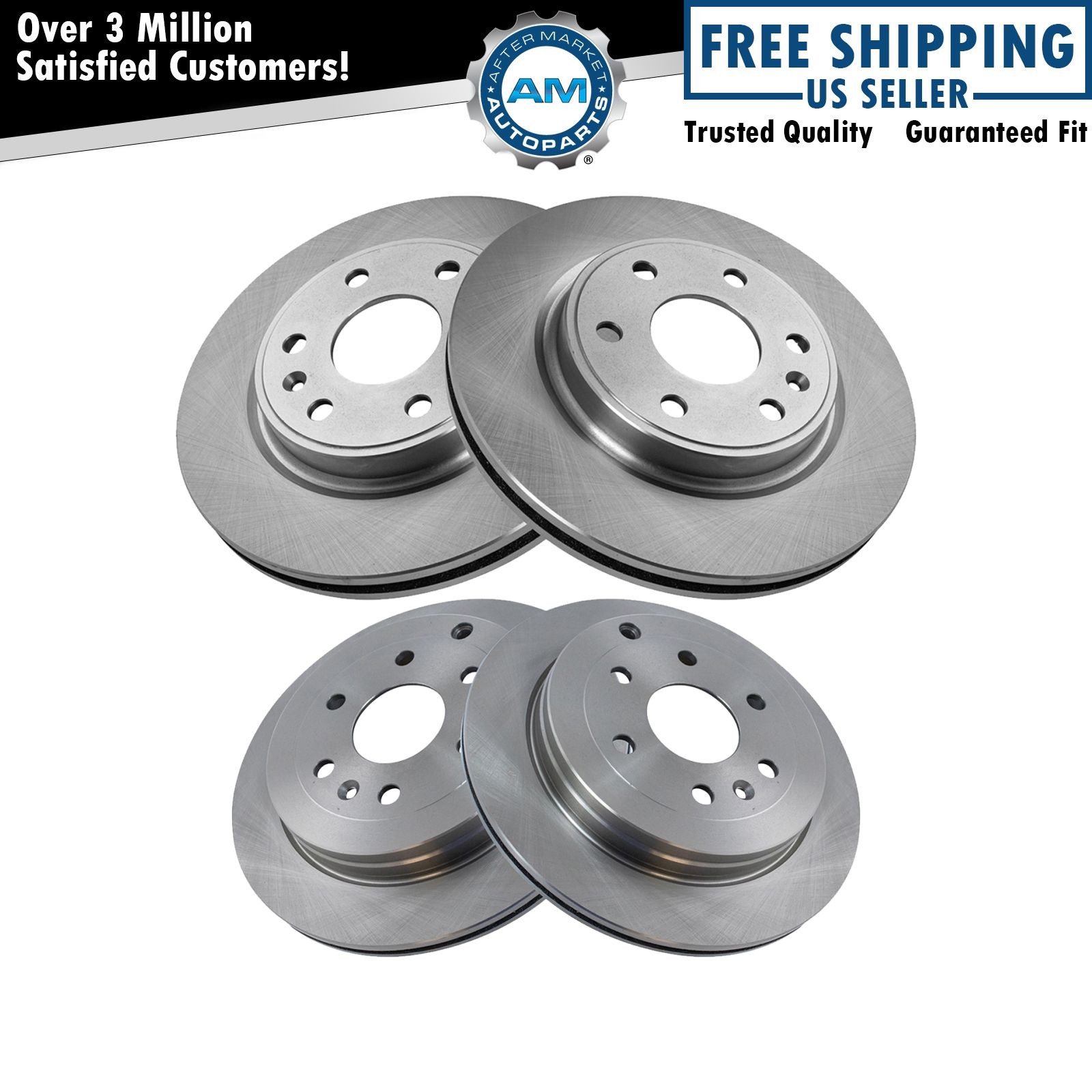 Front & Rear Disc Brake Rotor Kit 4 Piece Set for Chevrolet GMC Truck Pickup