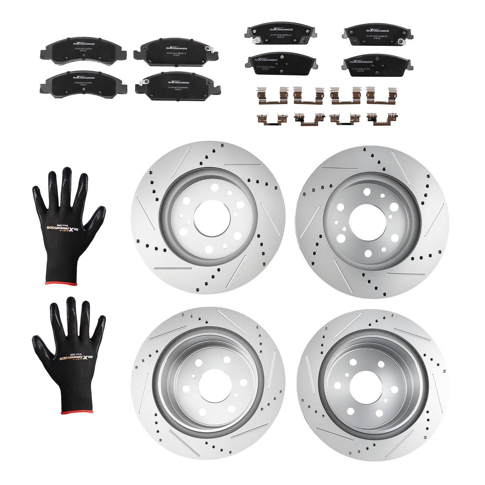Front Rear Brake Rotors&Ceramic Pads for Cadillac Escalade 2015-20 P-1363 P-1707