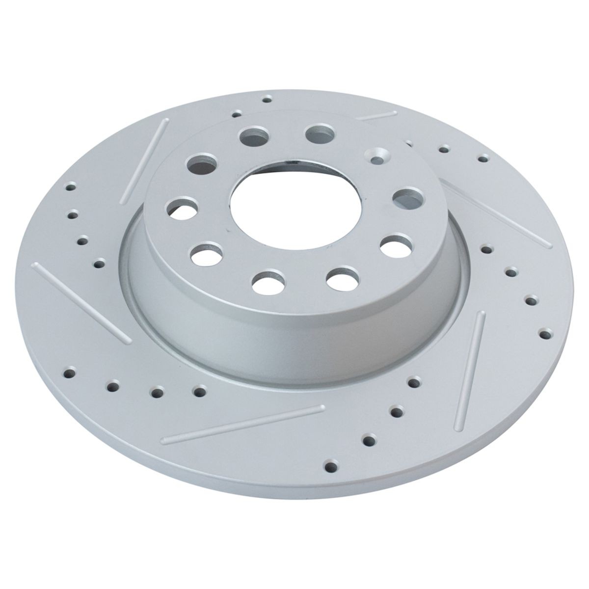Performance Brake Rotor Drilled Slotted Rear Coated Pair for VW 286MM
