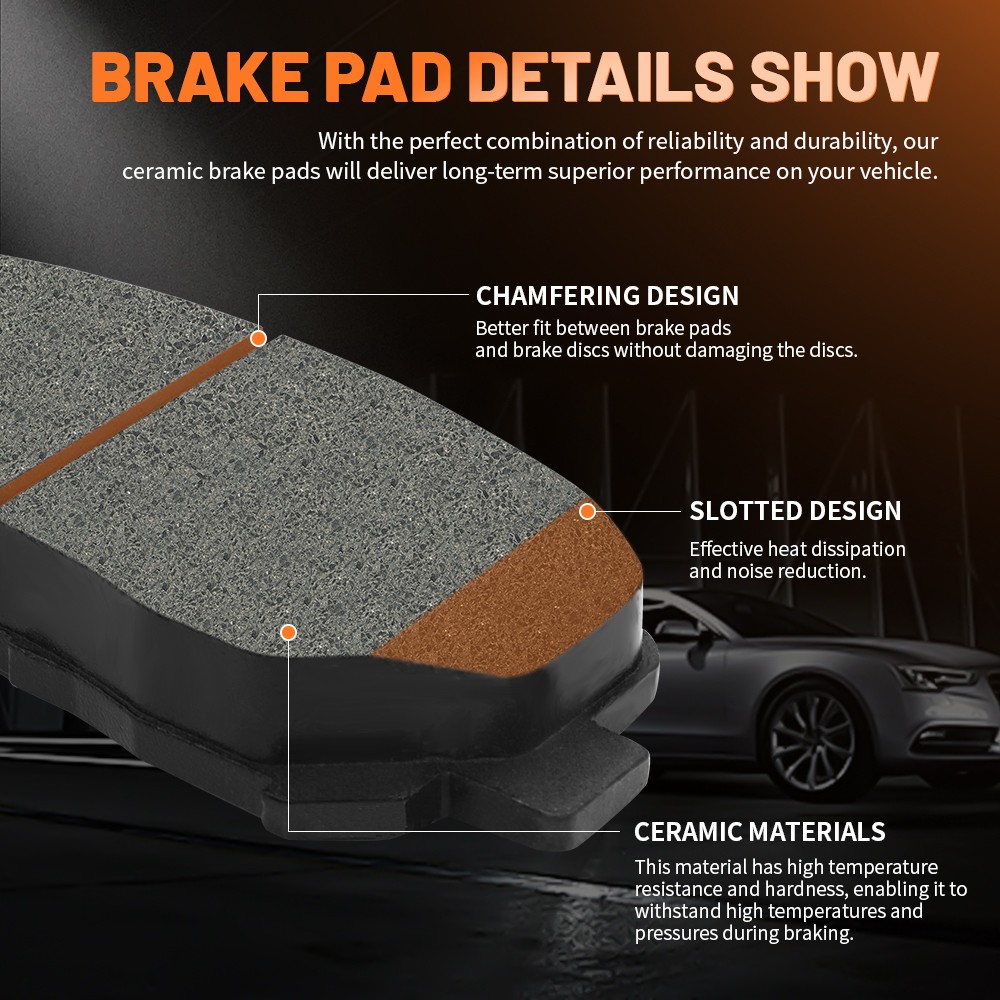 280mm Front Disc Rotors Ceramic Brake Pads for Hyundai Elantra Kia Forte5 14-16