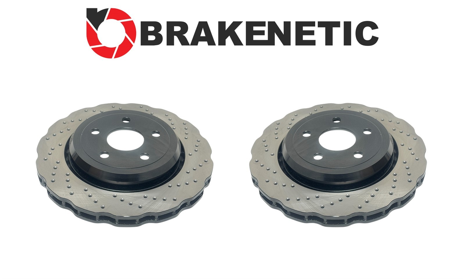 REAR BRAKENETIC Premium Wave Drilled Brake Rotors Hellcat Trackhawk BWP58009.CD
