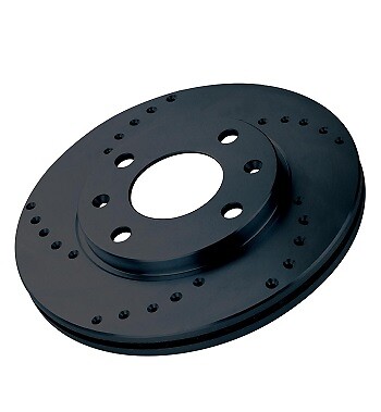Black Diamond Drilled Frt Discs for Seat Toledo Mk4 KG3 1.4 TSi PR Code 1ZC 12>