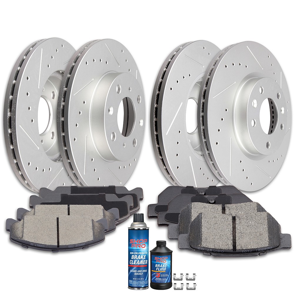 240mm Front + Rear Brake Rotors + Ceramic Pad for Honda Civic Del Sol Civic Si