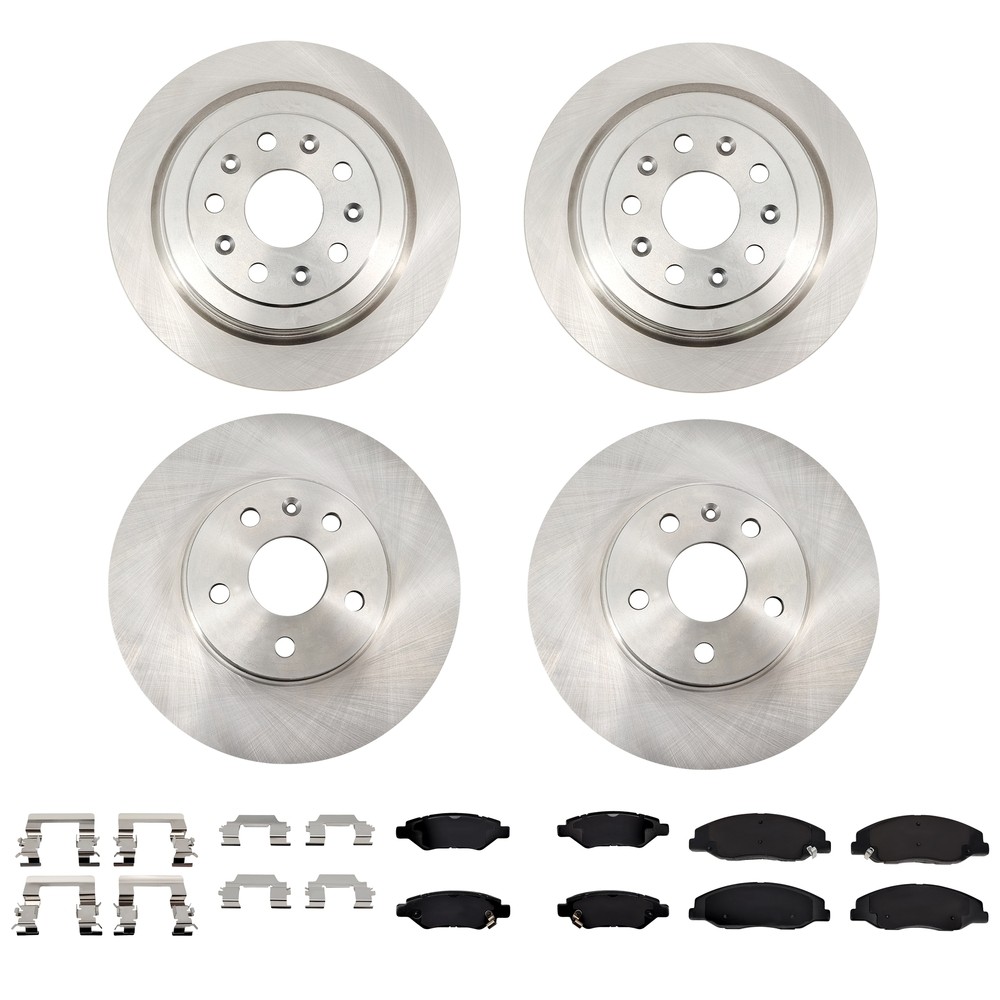 Front & Rear Rotors + Ceramic Disc Brake Pads for 08-14 Cadillac CTS 316mm 315mm