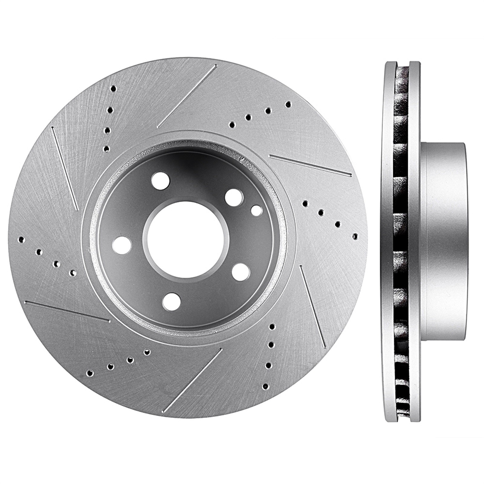 Front Discs Brake Rotors For Mercedes-Benz C250 C300 SLK250 Slotted Drilled 2pcs