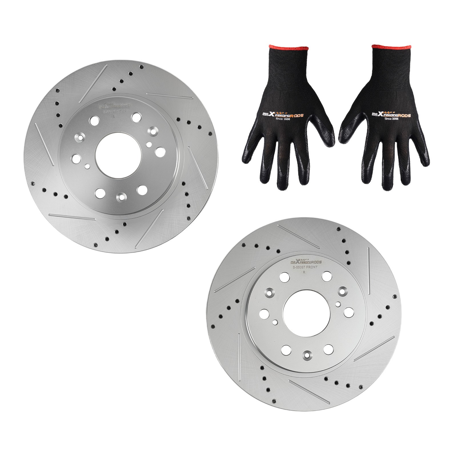 Front Drilled & Slotted Brake Rotor for Chevrolet Suburban 1500 2007-14 S-55097