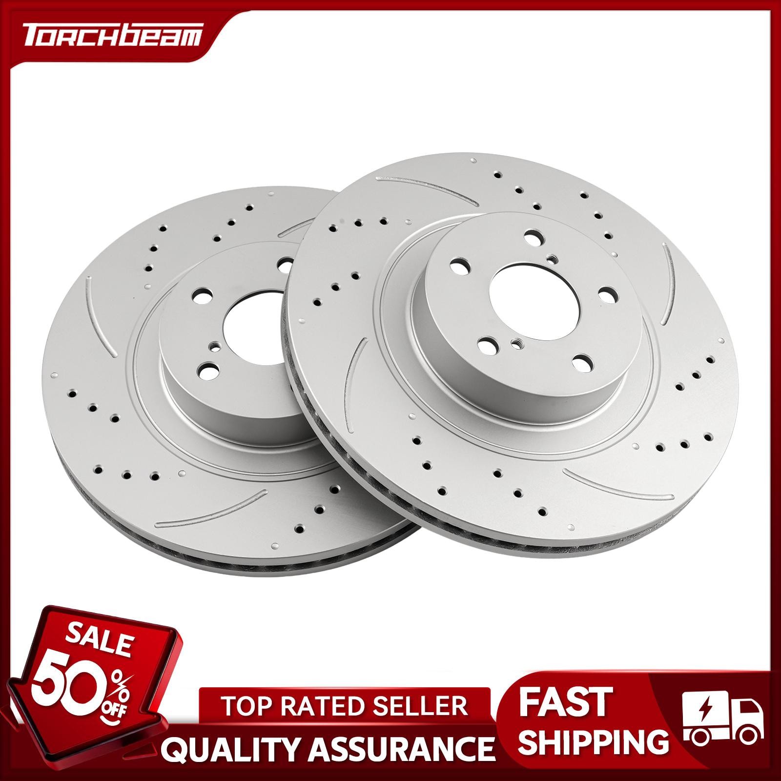 2x Front Drilled Slotted Brake Rotors For Subaru Forester 2014-2016 2.5L 980360