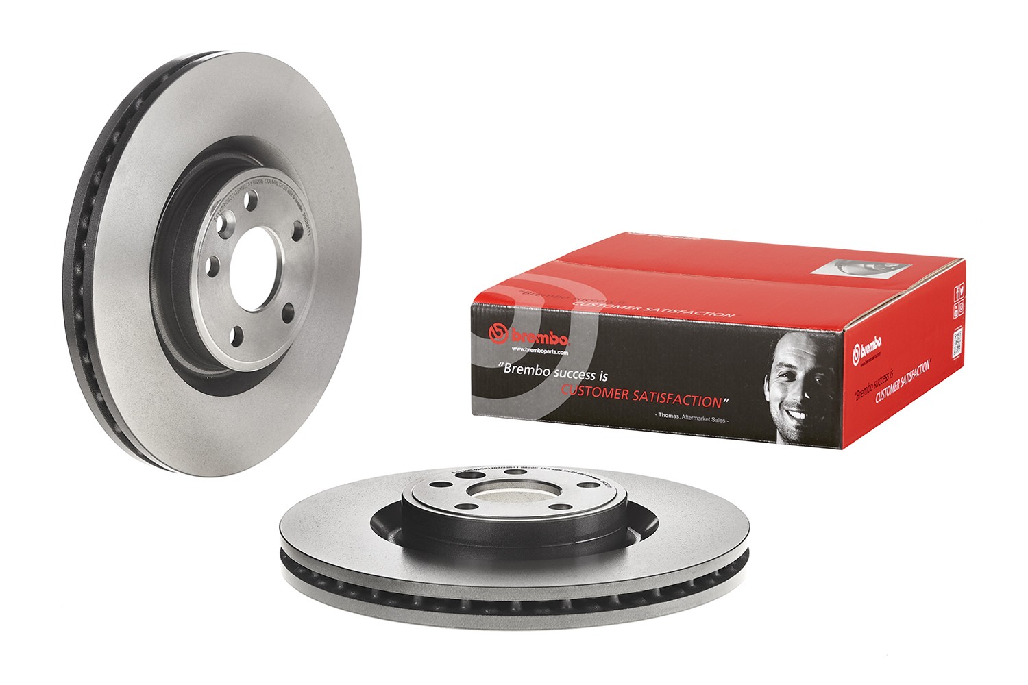 Brembo Front Pillar Vented Coated 325mm Disc Brake Rotor For Jaguar E-Pace 18-19