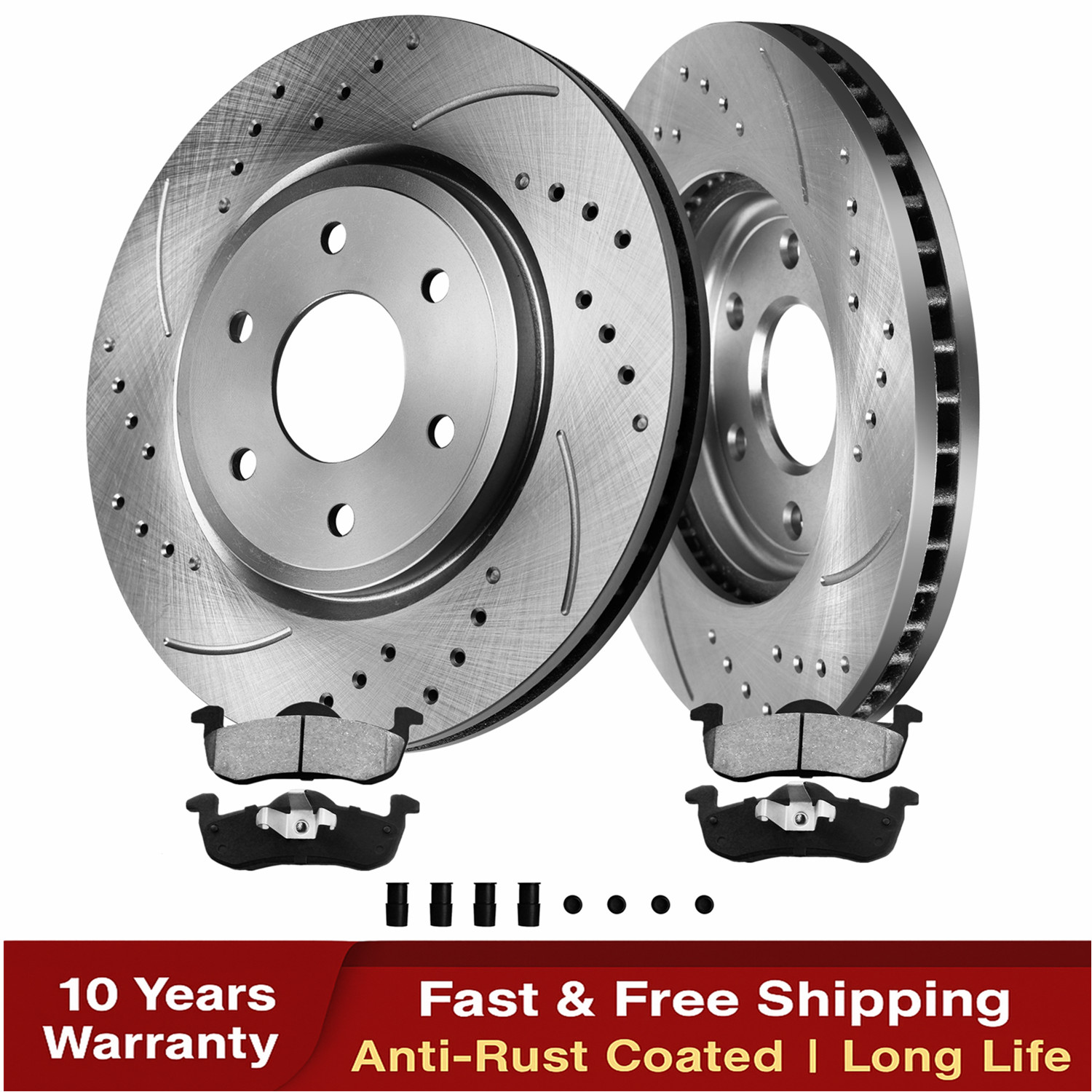 13.46” Rear Drilled Rotors Brake Pads for 2007 – 2017 Ford Expedition Navigator
