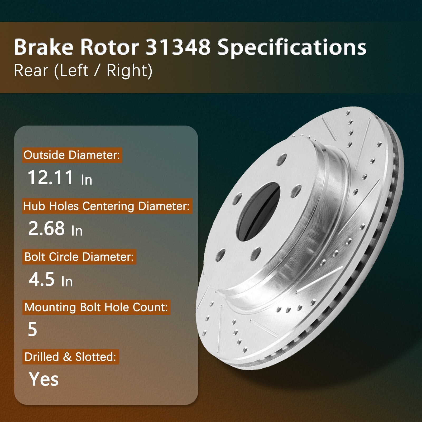 Rear Drilled Brake Rotors Pads Kit for FX35 FX45 Qx70 Pathfinder Quest
