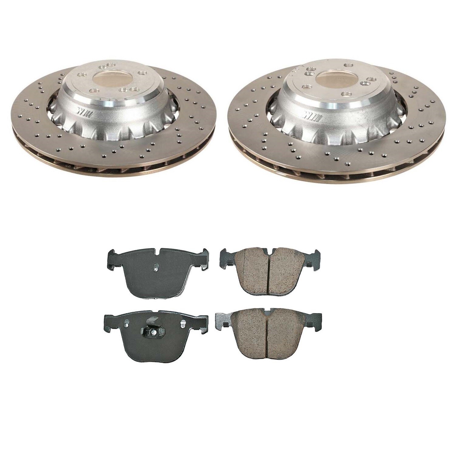 SHW Performance OEM Rear Brake Disc Rotors Akebono Pads Set Kit for BMW F85 F86