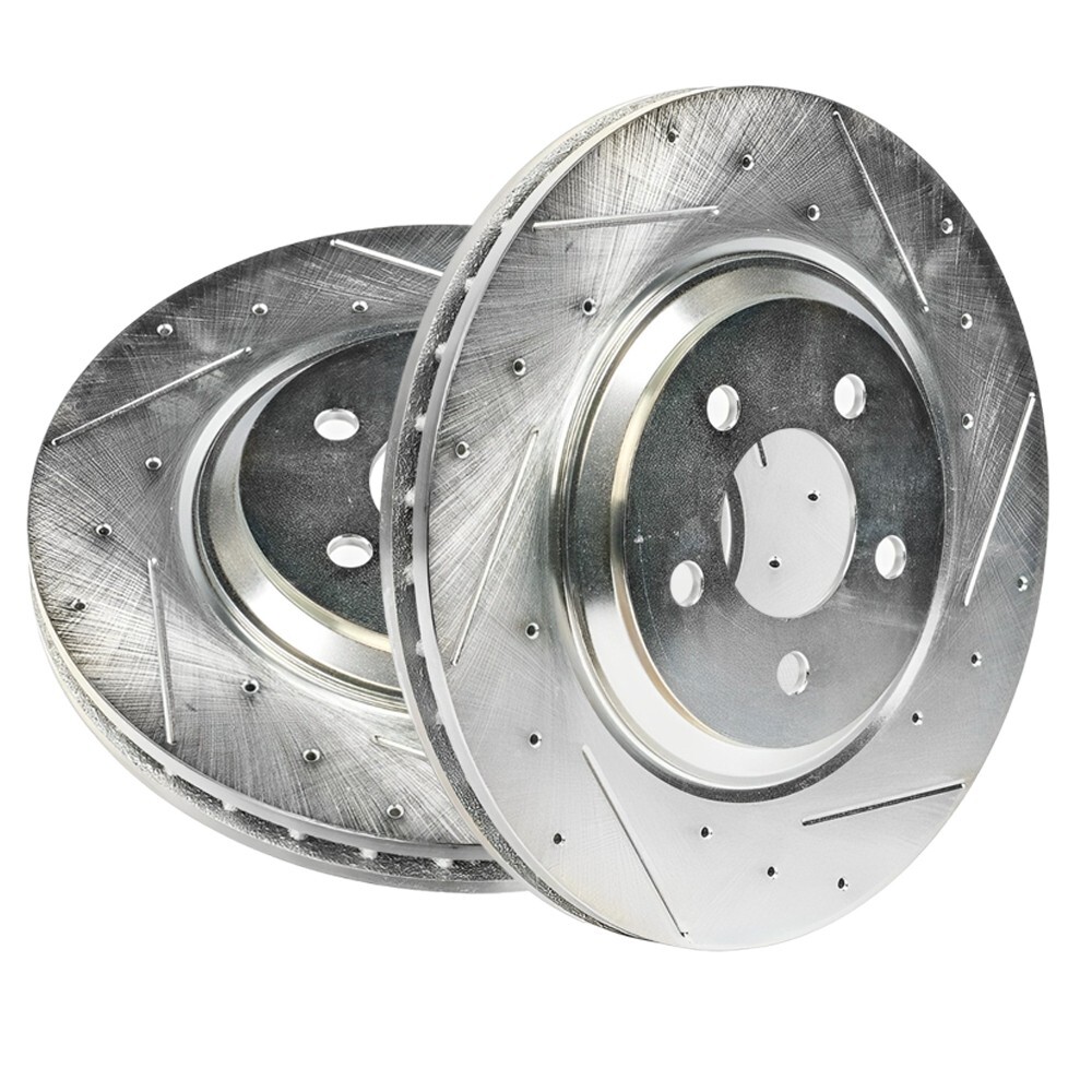 Front Right & Left Drilled-Slotted Disc Brake Rotors For Ford Mustang 97-94