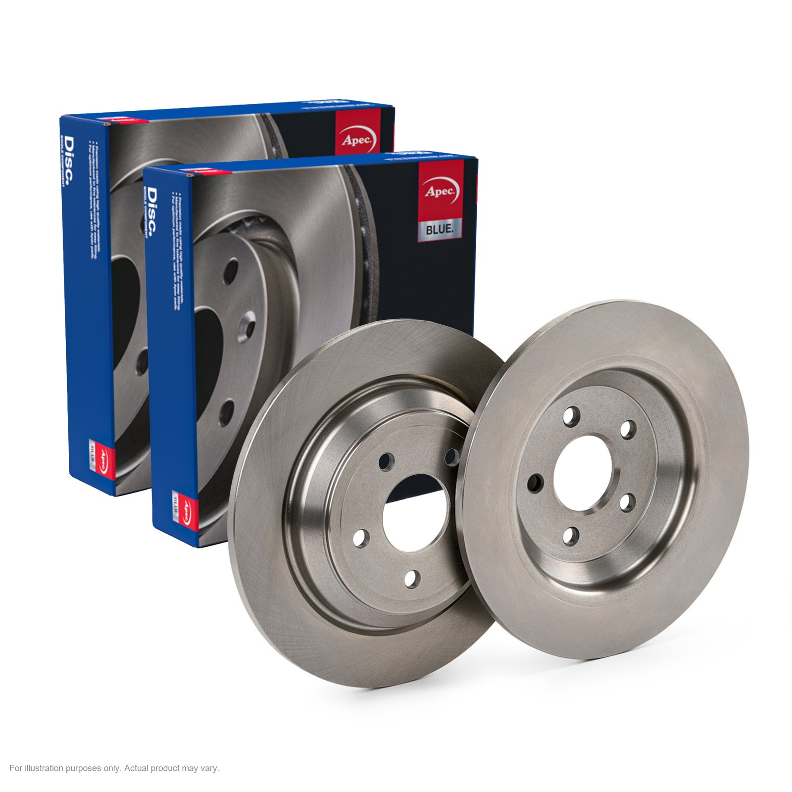 2X APEC Rear Brake Discs for FORD FOCUS IV Saloon 2018-25 302mm Solid SDK7372