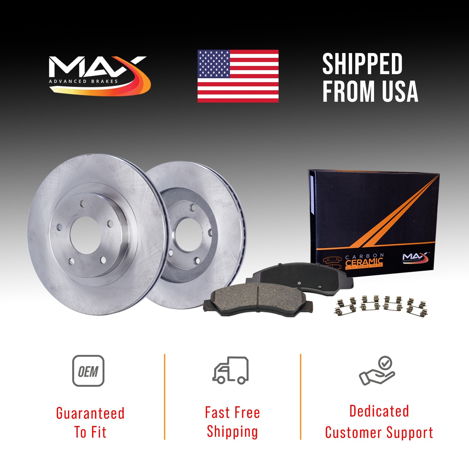 Front Brake Rotors + Ceramic Pads for Ford Escape Transit Connect Lincoln MKC