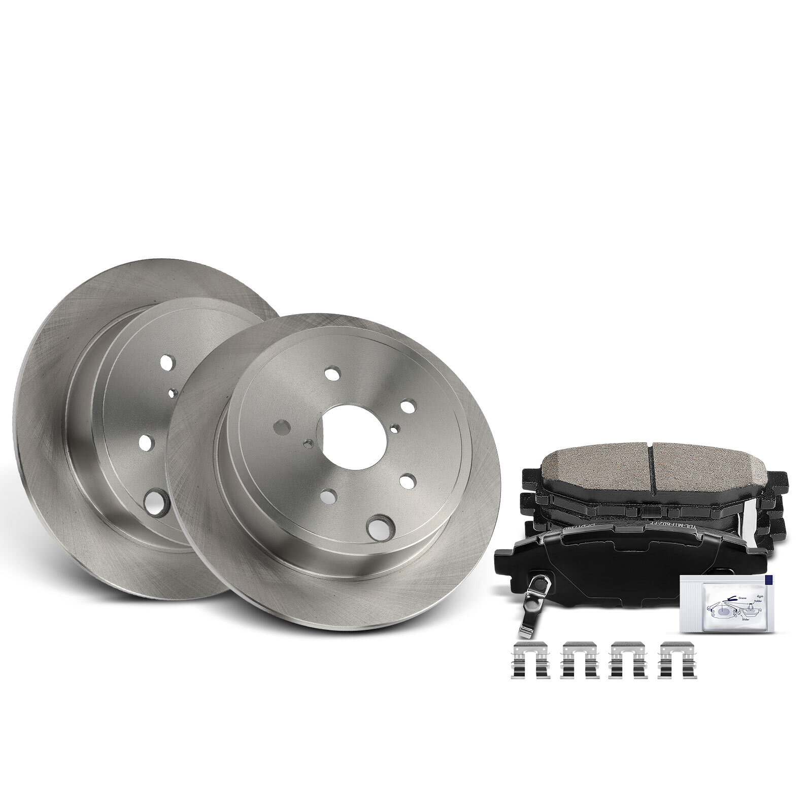 Rear Left & Right Disc Brake Rotors & Ceramic Brake Pad for Subaru WRX 2015-2021