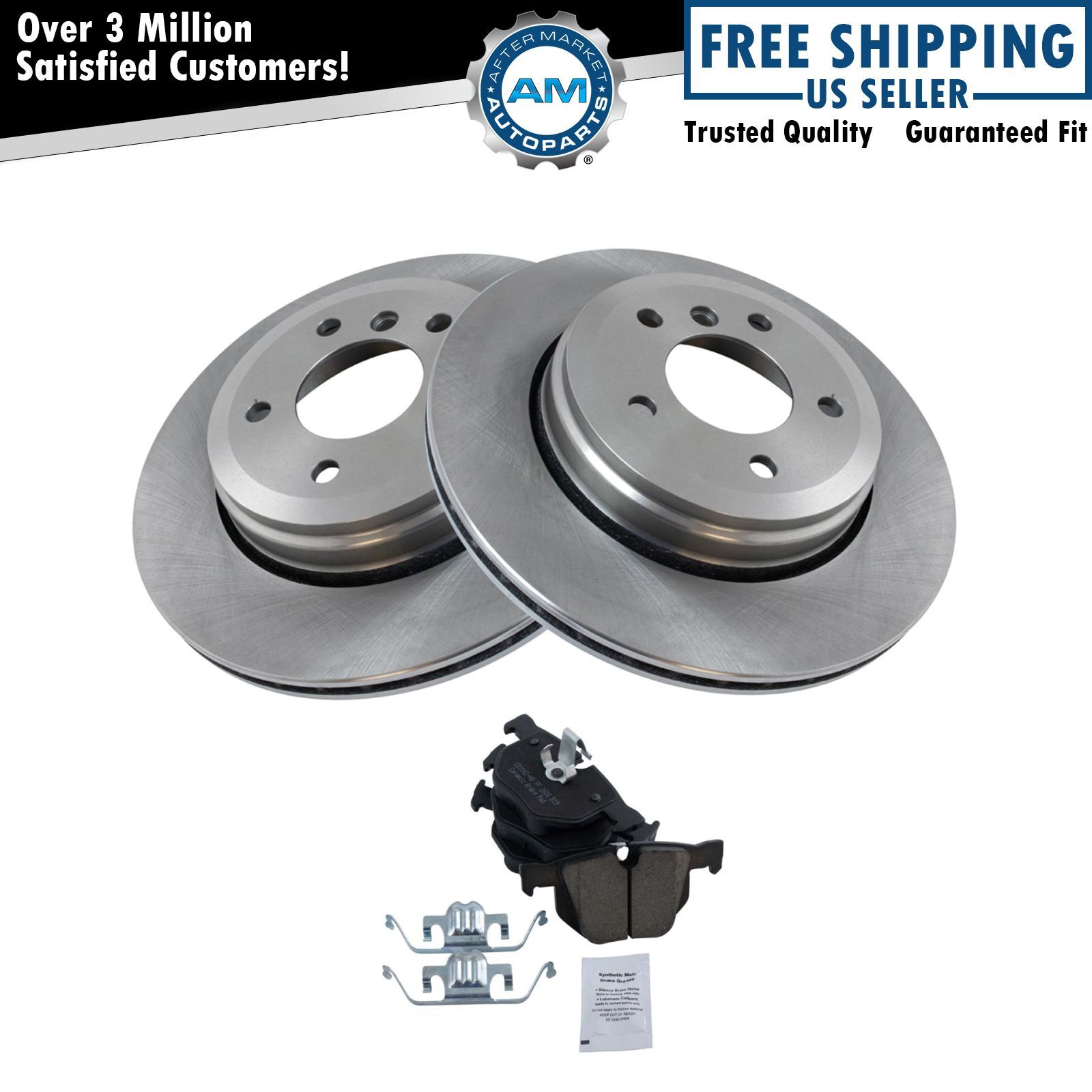 Rear Premium Posi Ceramic Disc Brake Pads & Rotor Kit for BMW 525i 528i 530i New