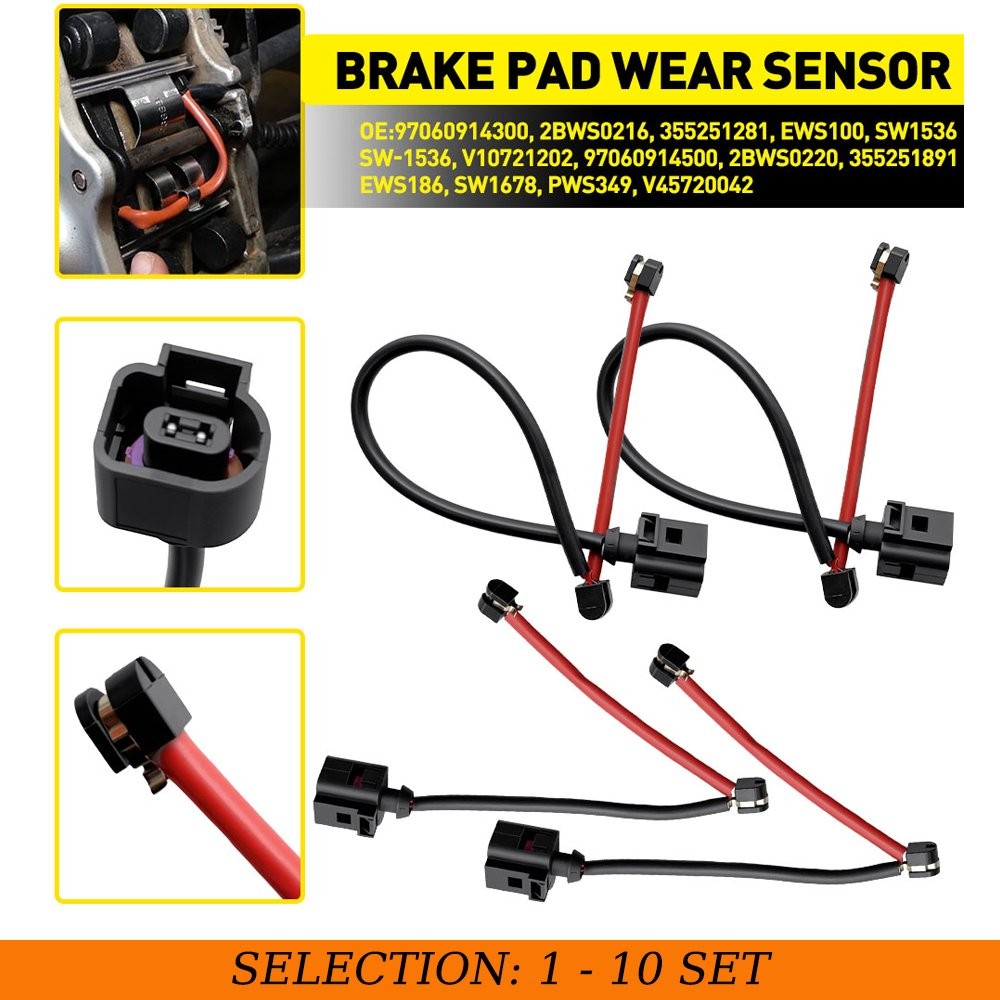 4-40X Brake Pad Wear Sensors For Porsche Cayenne 2011-16 Front&Rear 19Inch Disc