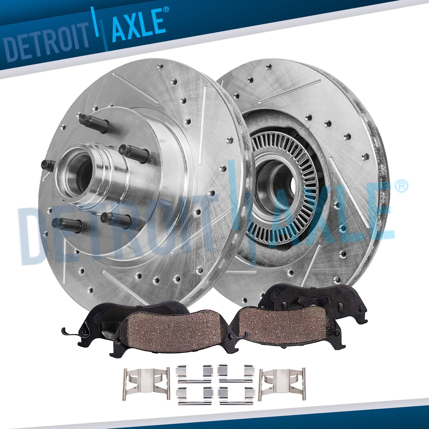 RWD 11.28″ Front Drilled Rotors Brake Pads for Ford Explorer Ranger Mazda B3000