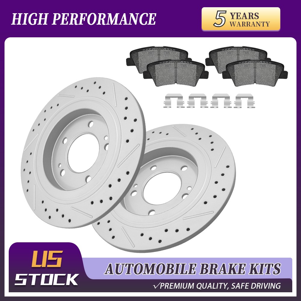 Rear Drilled Brake Rotors Pads For Hyundai Azera Kia Cadenza Optima Sonata