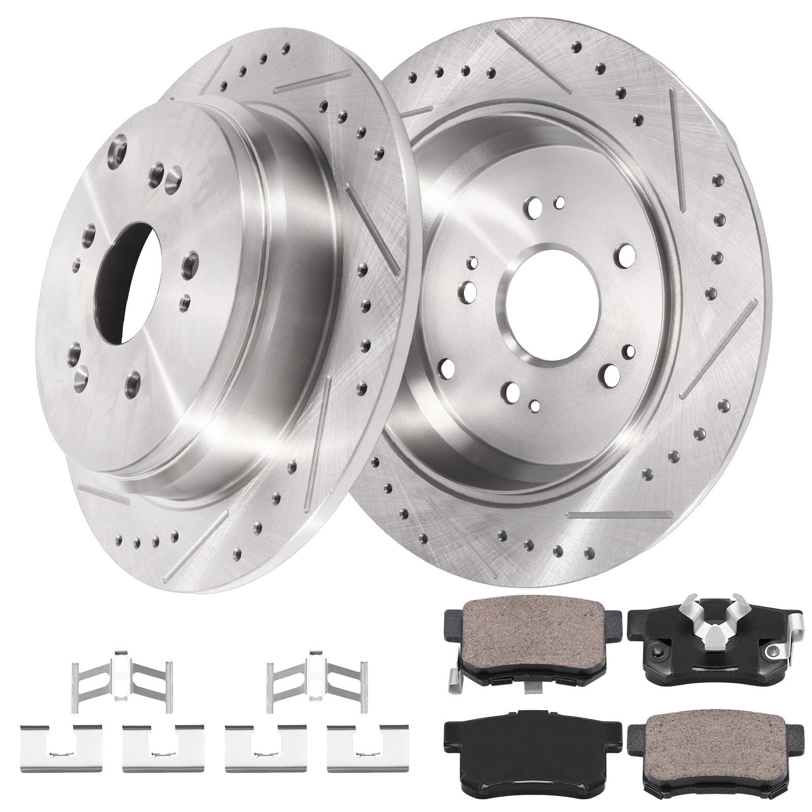 Rear Brake Rotors & Ceramic Pads Kit for Honda CR-V 2005 – 2014 2016 5 Lug