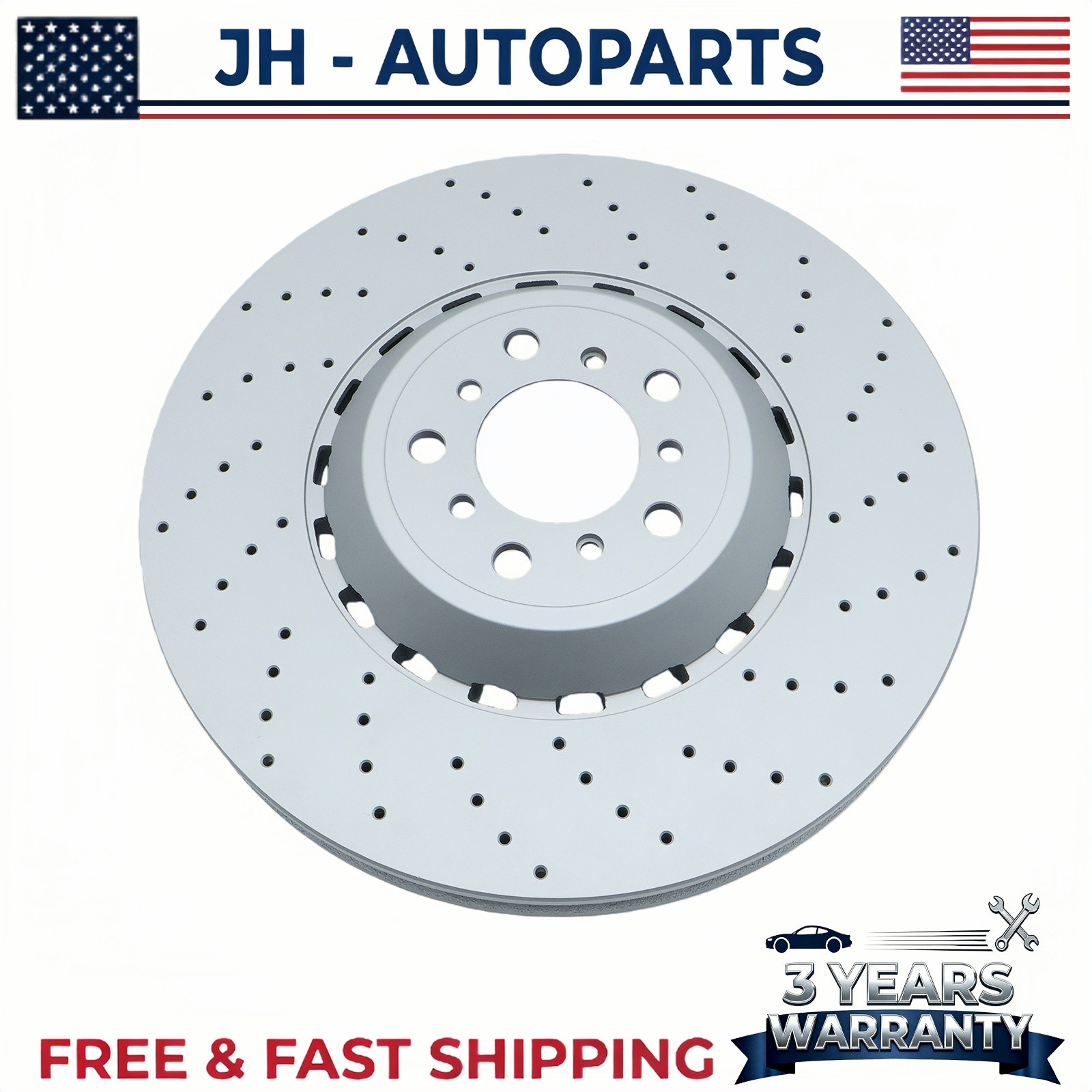 2PCS Front Vented & Drilled Disc Brake Rotors For BMW F10 F12 F13 M5 M6