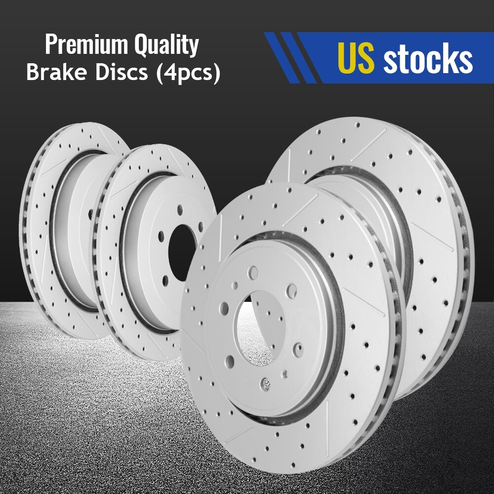 4PCS Front and Rear Drilled Brake Rotors For Ford Expedition Lincoln Navigator