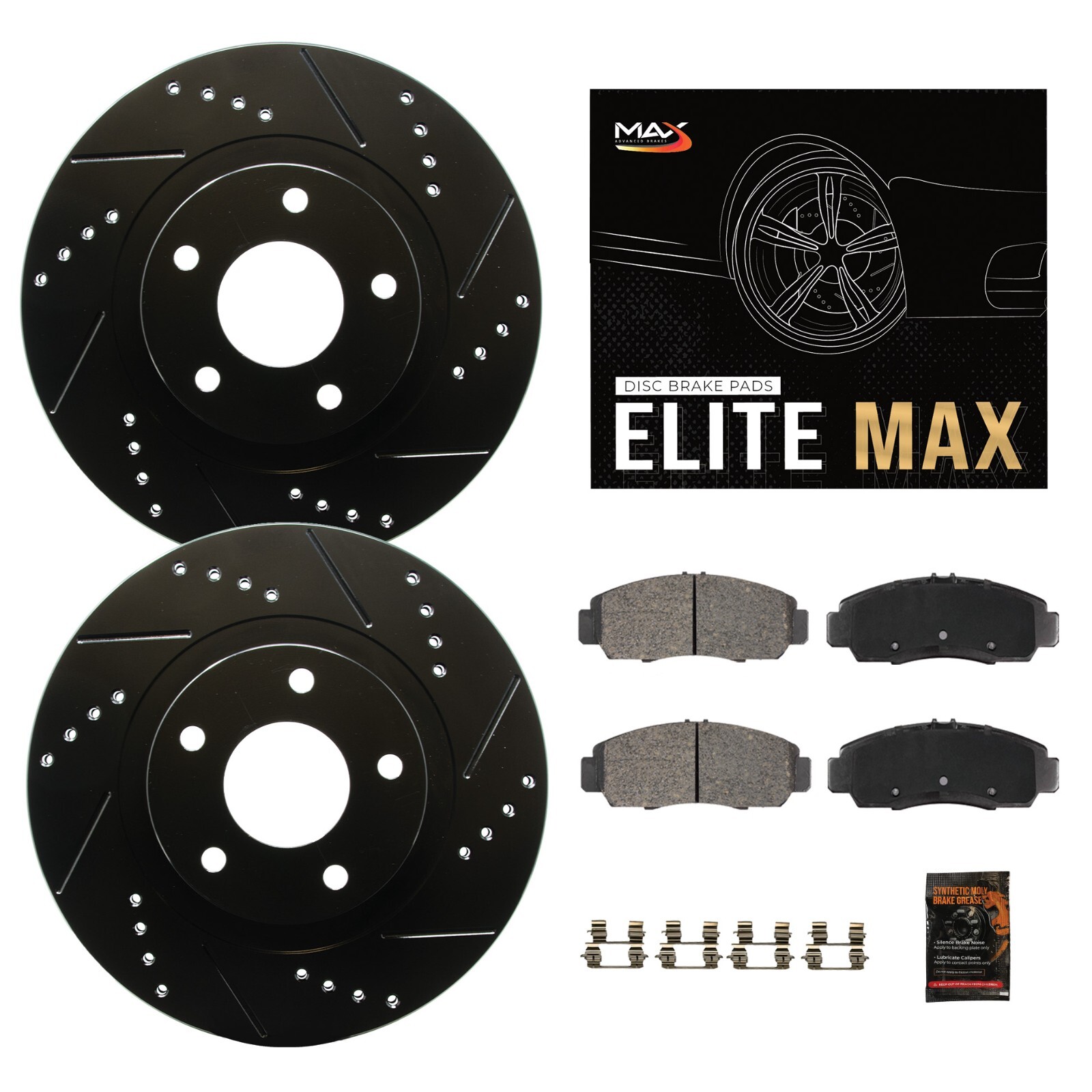 Front Drilled Slotted Rotors + Pads for 2013-2016 2017-2019 Nissan Sentra 1.8 L4
