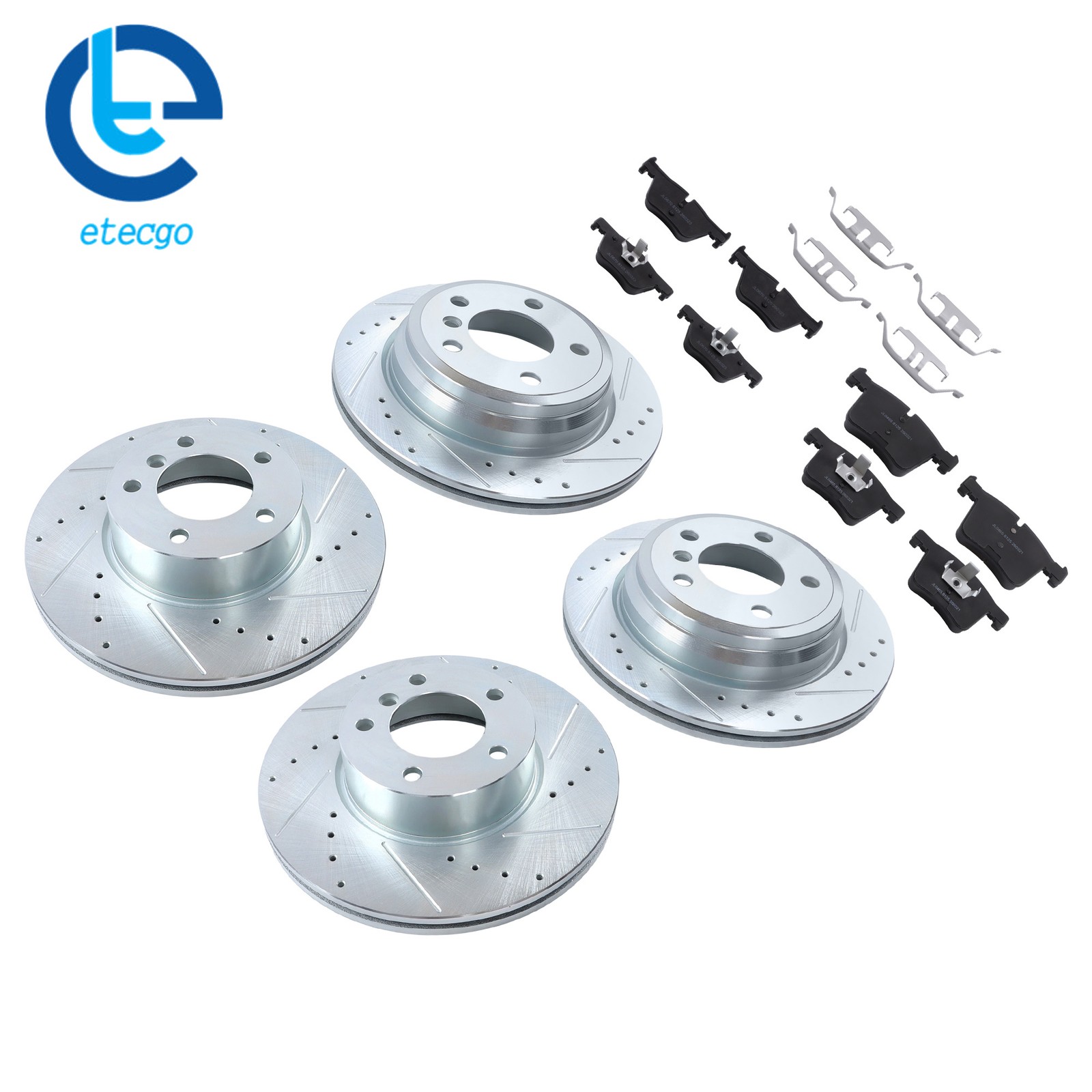 Drilled Brake Rotor & Ceramic Brake Pad For BMW 328i 330i 428i 430i Front Rear