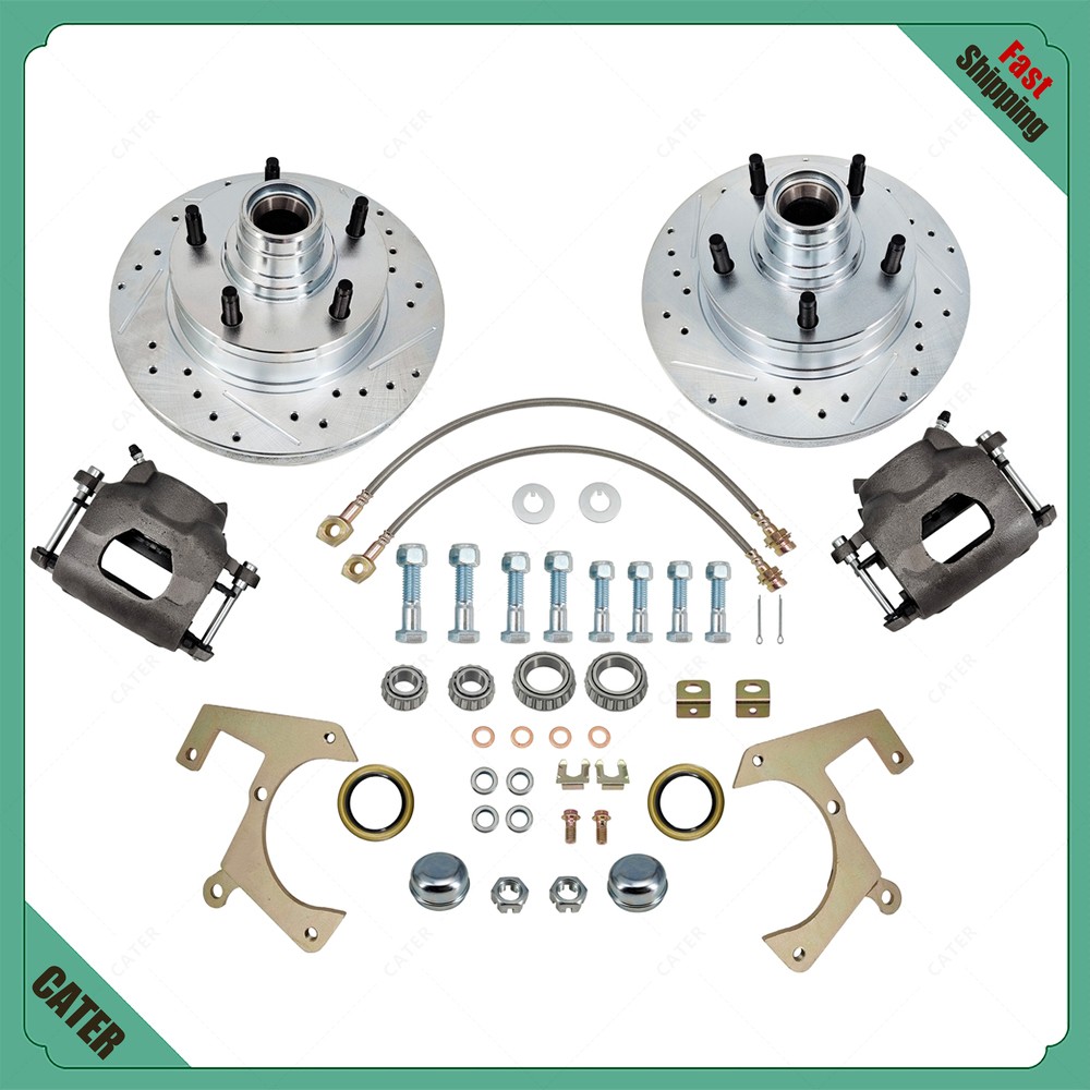 Deluxe Complete Bolt-On Disc Brake Kit for 1957-64 Ford F100 Truck Drilled rotor