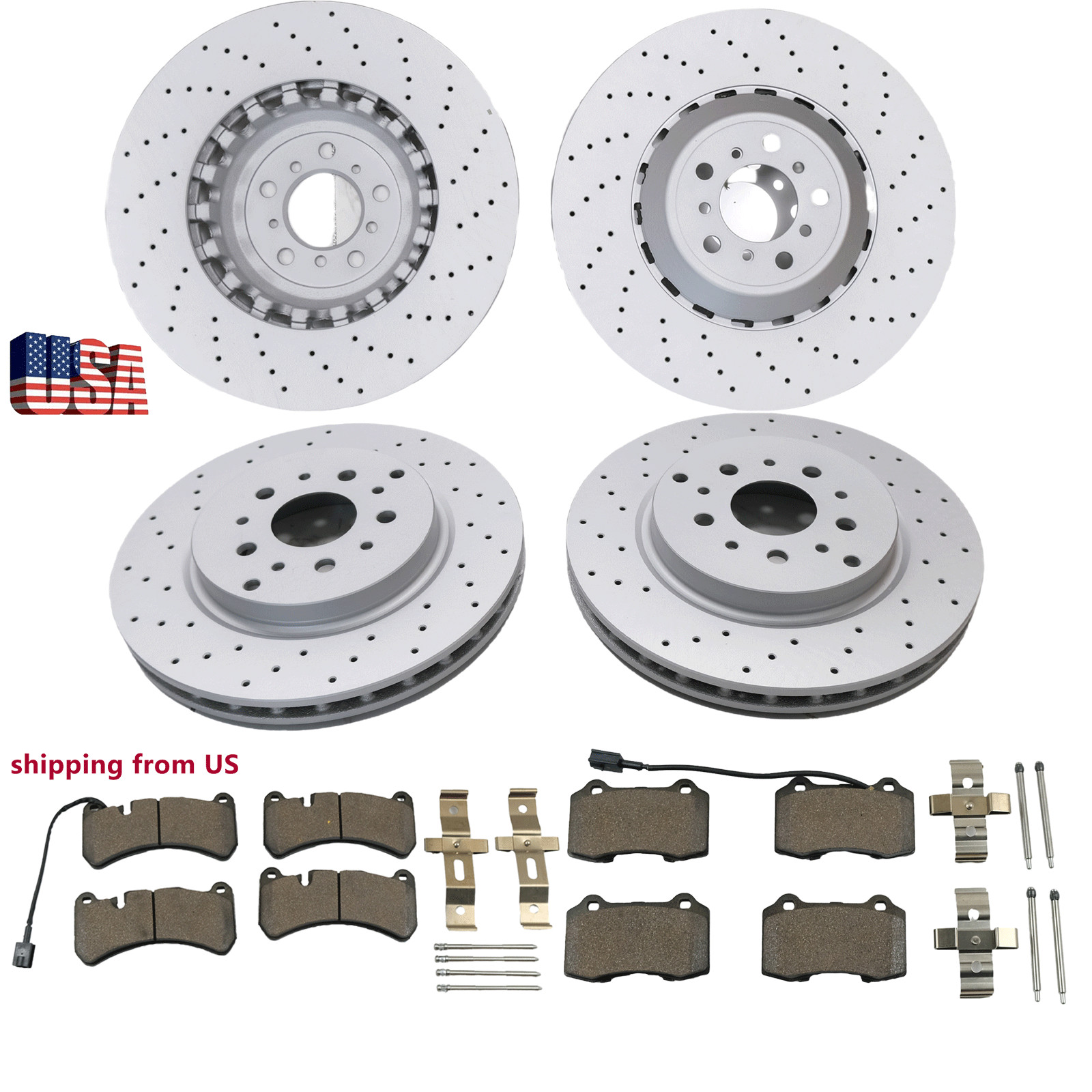 NEW rotors Dust Front rear brake pads Premium Low FOR Maserati GranTurismo Gt