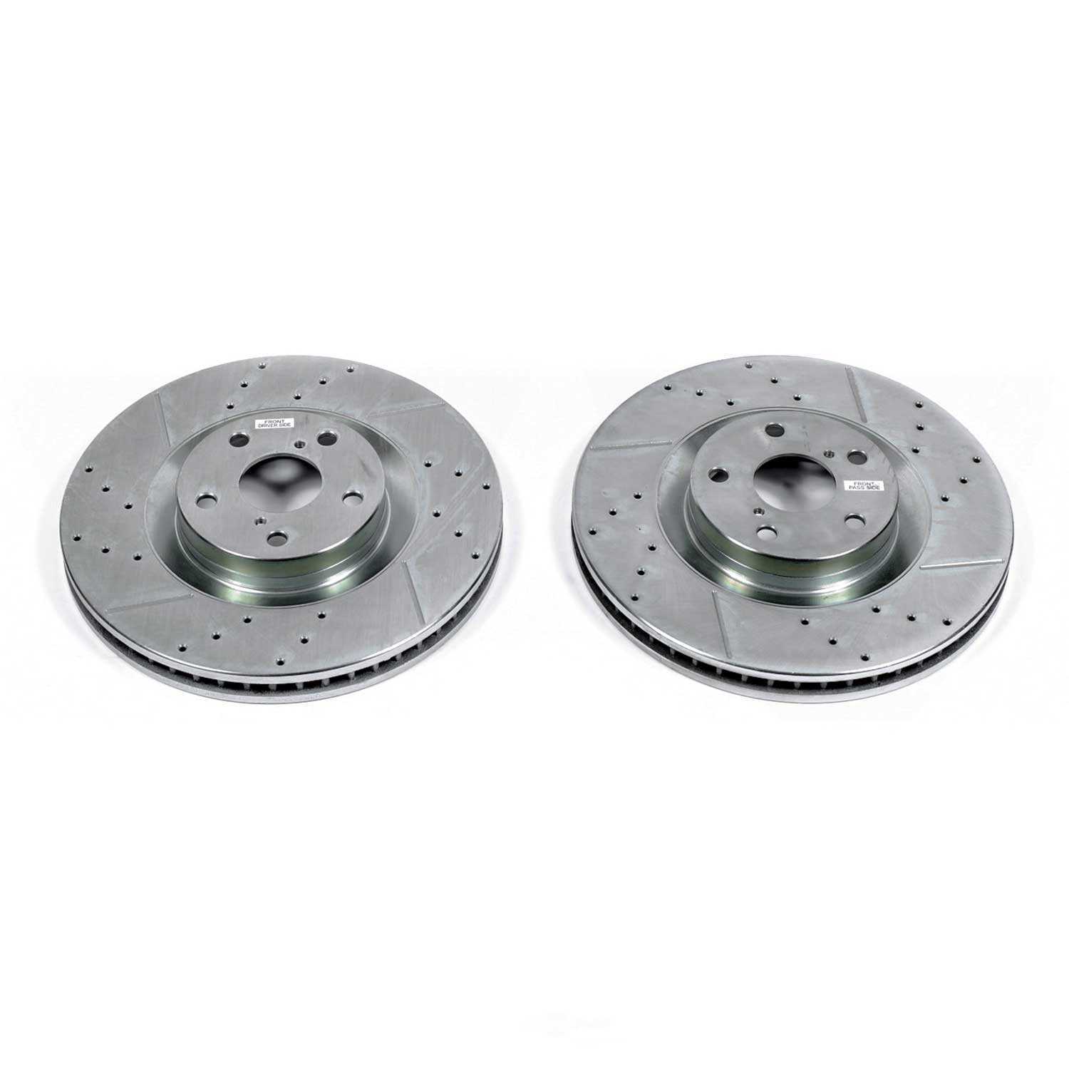 Disc Brake Rotor Set-Front Drilled, Slotted and Zinc Plated Brake Rotor Pair