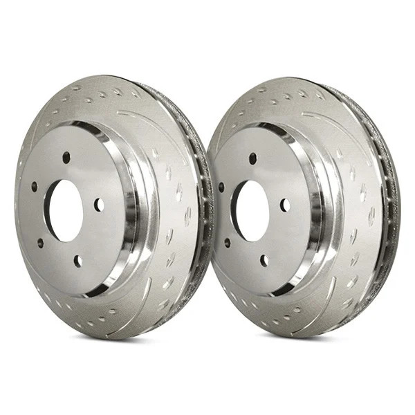 For Toyota Highlander 01-03 Brake Rotors Diamond Slot Dimpled & Slotted 1-Piece