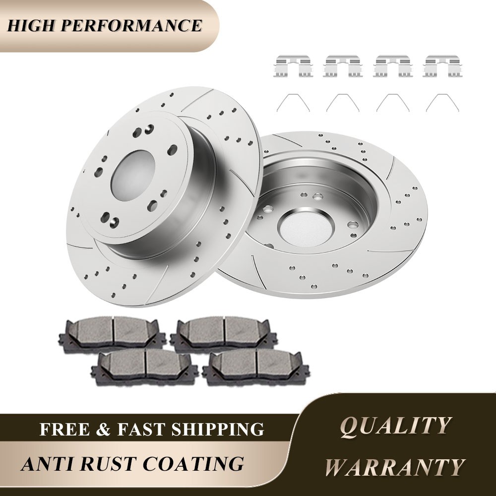 282mm Rear Slotted Rotors Brake Pads Brakes Kits Fit for Honda Accord Acura TSX