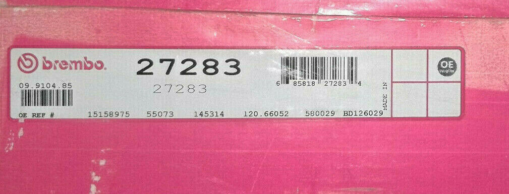 Rear Disc Brake Rotor, Pair (2) – Brembo 27283